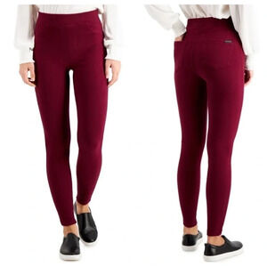 SANCTUARY Autumn Chic Burgundy Ponte Knit Runway High Waist Leggings Size Small‎